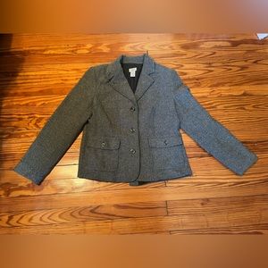 LL Bean wool blend Green blazer jacket